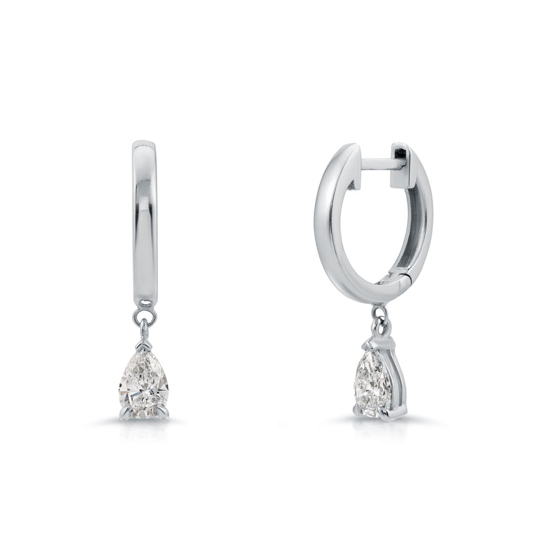 Pear Diamond Hoop Earrings | Caitlyn Minimalist